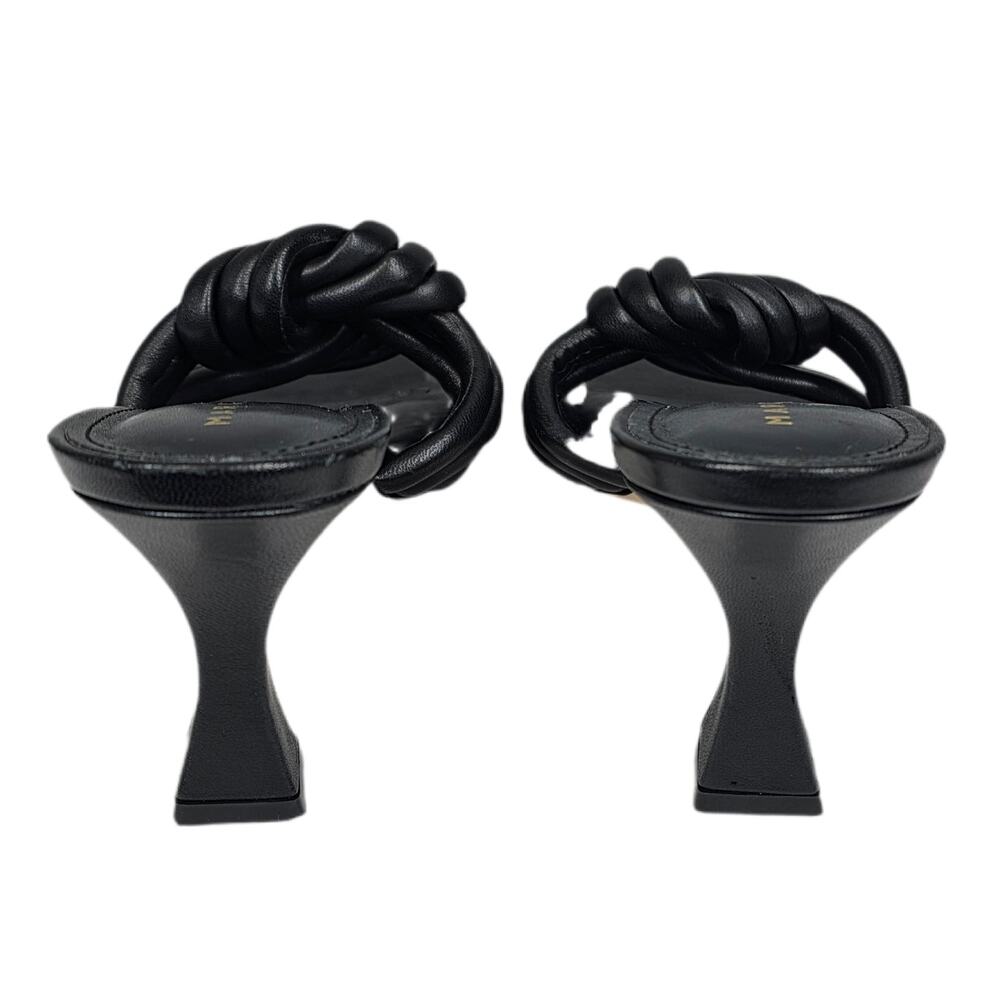 MARC FISHER LTD LEATHER KNOTTED HEELS – BLACK – SIZE 7.5M – SQUARE TOE - Picture 4 of 12